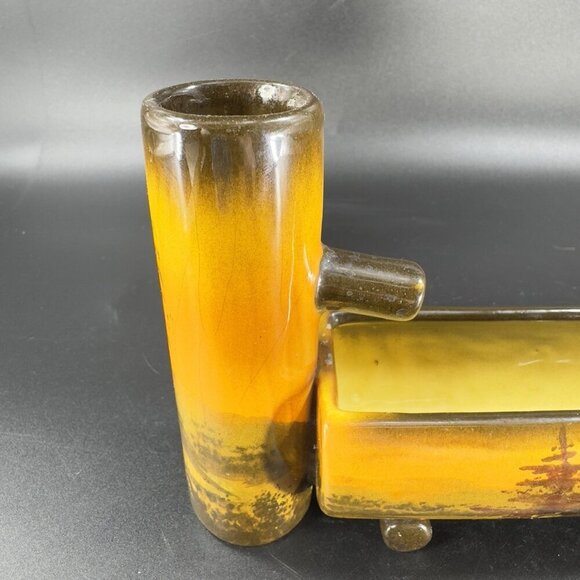 SCHRAMBERG Majolika Planter Trough Log Holder Hand Painted Germany Vintage - Picture 10 of 12